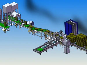 palletizing line complete set 3D Model