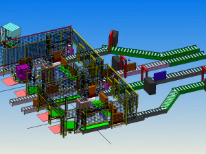 palletizer packaging line 3D Model
