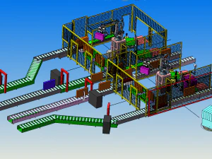 palletizer packaging line 3D Model