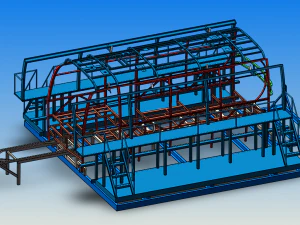 bus frame and welding tooling 3D Model