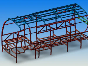 bus frame and welding tooling 3D Model