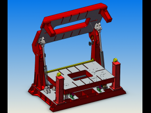 turnover hydraulic mold base Model 3D