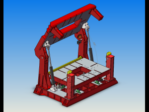 turnover hydraulic mold base Model 3D