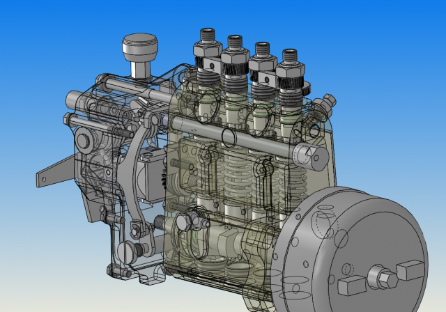 assembly drawing of diesel oil pump 3D-Modell .c4d .max .obj .3ds .fbx .stl .blend 