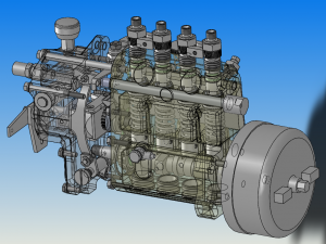 assembly drawing of diesel oil pump 3D-Modell