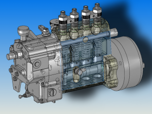assembly drawing of diesel oil pump 3D-Modell