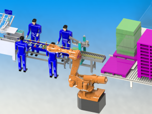 automatic carton stacking line robot palletizing and packing machine 3D Model