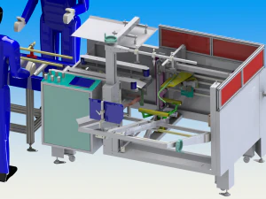 automatic carton stacking line robot palletizing and packing machine 3D Model