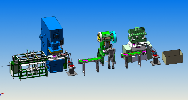 blanking bending automatic stamping line sheet stamping machine production line 3D मॉडल .c4d .max .obj .3ds .fbx .stl .blend 