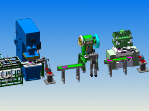 blanking bending automatic stamping line sheet stamping machine production line 3D Model