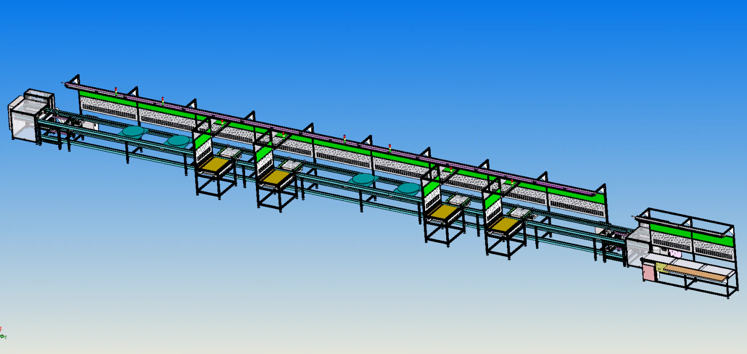 double speed chain assembly line 3D Model .c4d .max .obj .3ds .fbx .stl .blend