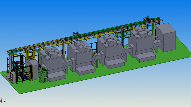 automatic processing line for gearbox pump body 3D Модель .c4d .max .obj .3ds .fbx .stl .blend