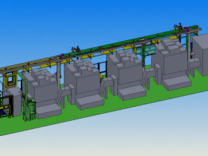 automatic processing line for gearbox pump body 3D Model
