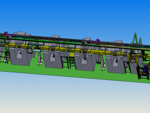 automatic processing line for gearbox pump body 3D Модель
