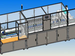 Vorderteil-Formtest-Sortierlinie der Transformator-Produktionslinie 3D Modell