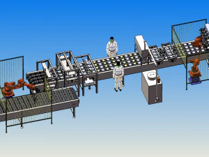 सैंडविच हैमबर्गर उत्पादन लाइन 3D मॉडल