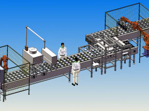 sandwich hamburger production line 3D Model