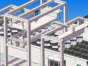 sandwich hamburger production line 3D Model