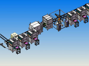 battery welding production line drawing 3D Modell