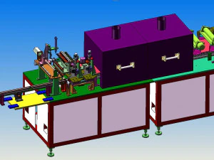 L&iacute;nea de producci&oacute;n de secado con dispensaci&oacute;n de cuatro lados con zumbador Modelo 3D