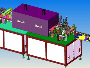 beeper four side dispensing drying production line 3D Model