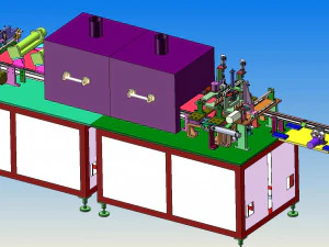 beeper four side dispensing drying production line 3D Model