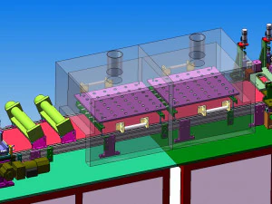 beeper four side dispensing drying production line 3D Model