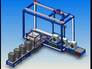 bottom bracket assembly line of drum washing machine 3D Model