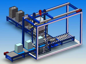 bottom bracket assembly line of drum washing machine 3D Model