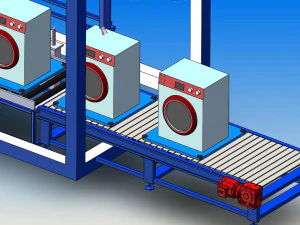 bottom bracket assembly line of drum washing machine 3D Model