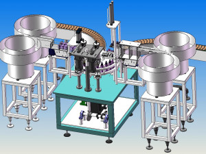 equipment for spray cap filling and labeling production line 3D Модель
