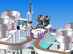 equipment for spray cap filling and labeling production line 3D Модель