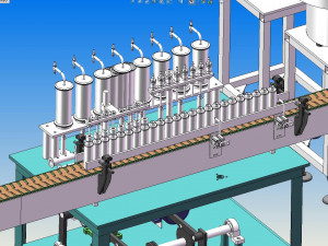 equipment for spray cap filling and labeling production line 3D Модель