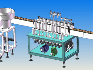 equipment for spray cap filling and labeling production line 3D Модель