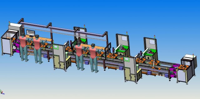 assembly line of apple speaker back cover 3D 모델 .c4d .max .obj .3ds .fbx .stl .blend 