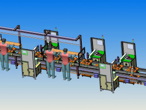 assembly line of apple speaker back cover 3D Model