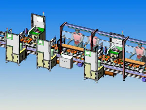 assembly line of apple speaker back cover 3D Model