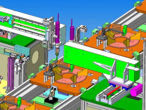 assembly line of apple speaker back cover 3D Model