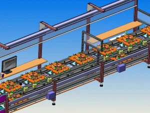 assembly line of apple speaker back cover 3D Model