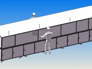 jalur perakitan otomatis kipas rangkap tiga Model 3D