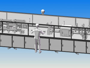 automatic assembly line of triple fan 3D Model