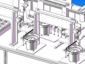 automatic assembly line of triple fan 3D Model