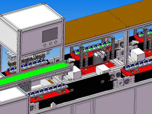 automatic test production line of mobile phone charger plug 3D Model