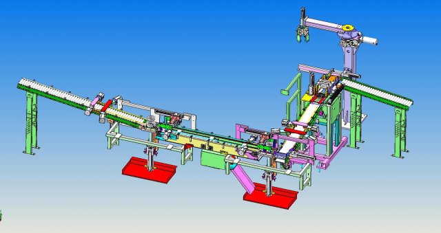 design model of automatic filling production line 3D-Modell .c4d .max .obj .3ds .fbx .stl .blend 