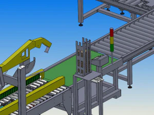 packing weighing and sealing assembly line 3D Model