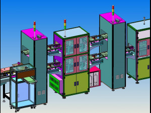 an automatic line for fct function test of pcb Modelo 3D
