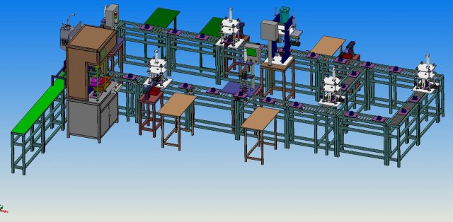 production line of water cut off valve Model 3D .c4d .max .obj .3ds .fbx .stl .blend