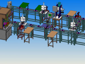 production line of water cut off valve 3D Model