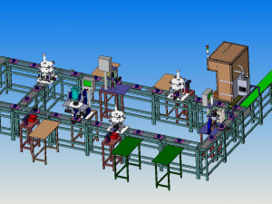 production line of water cut off valve Model 3D