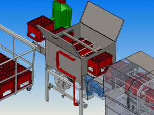 industrial box washing equipment Modelo 3D